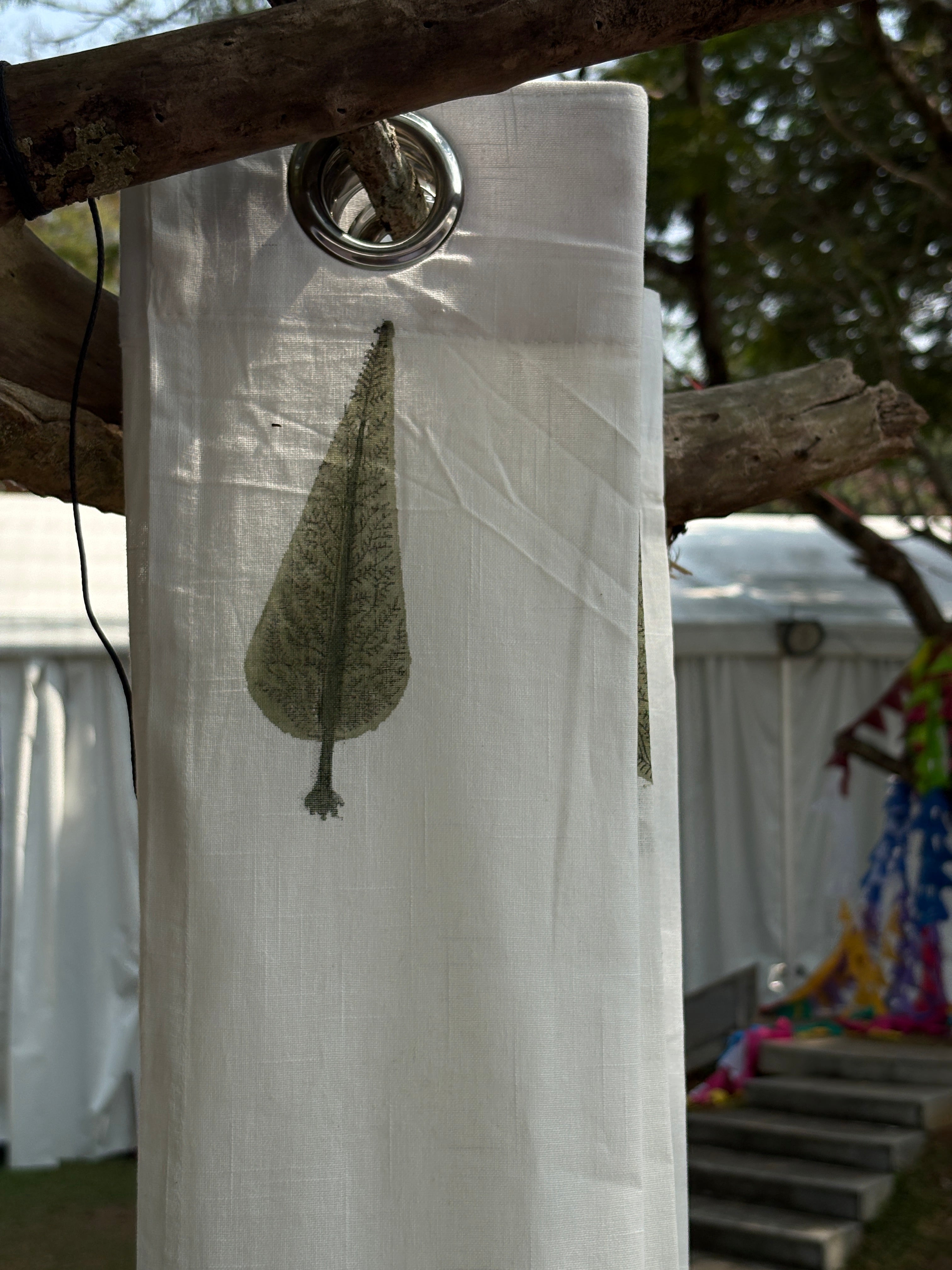The Verdant Leaf Sheer Cotton Curtain