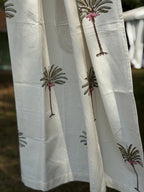 The Oasis Palm Embroidered Cotton Curtain