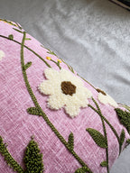 The Mauve Meadow Embroidered Pillow, 16x16