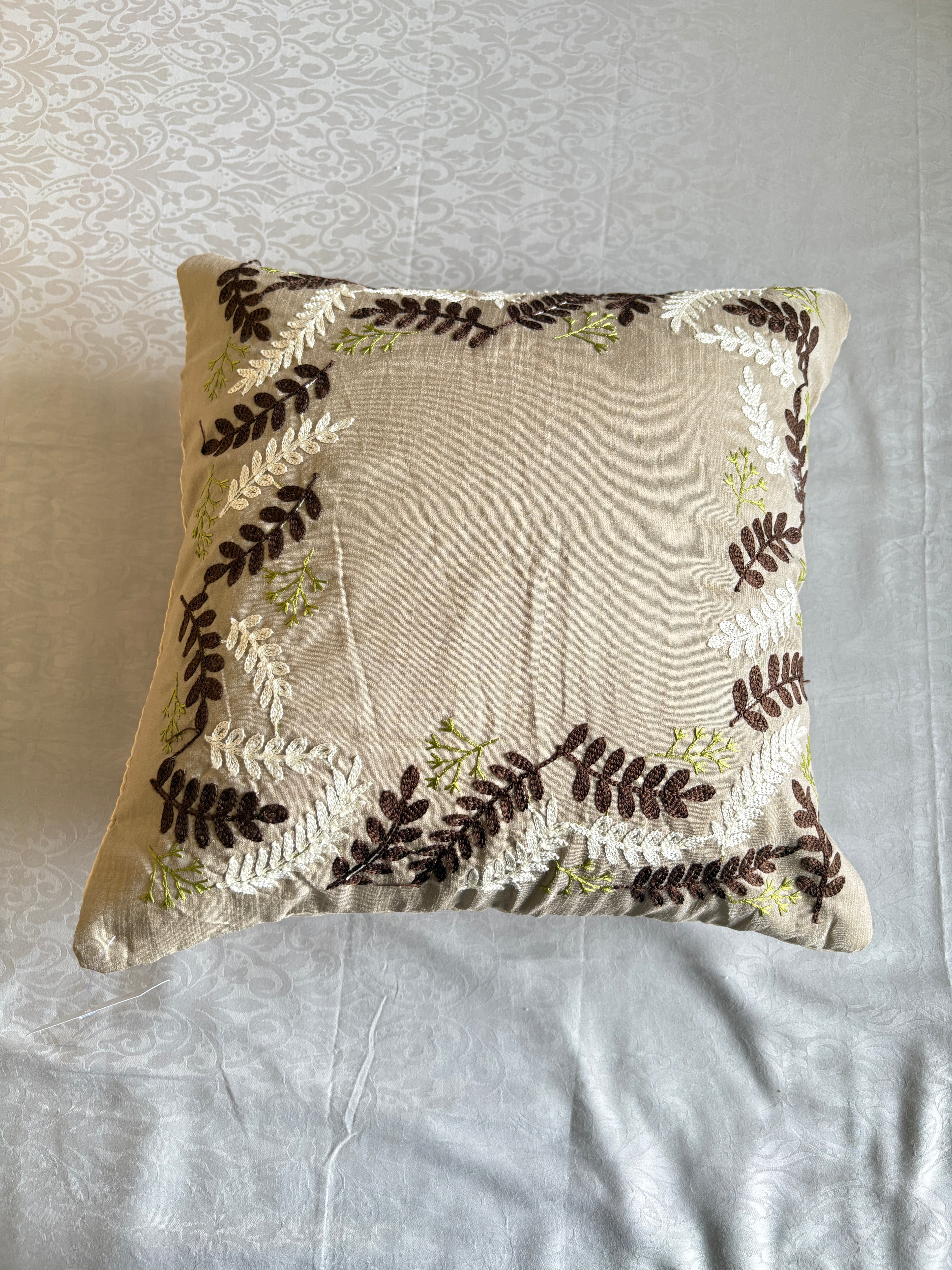 AARI EMBROIDERED CUSHION COVER – 16x16 INCH