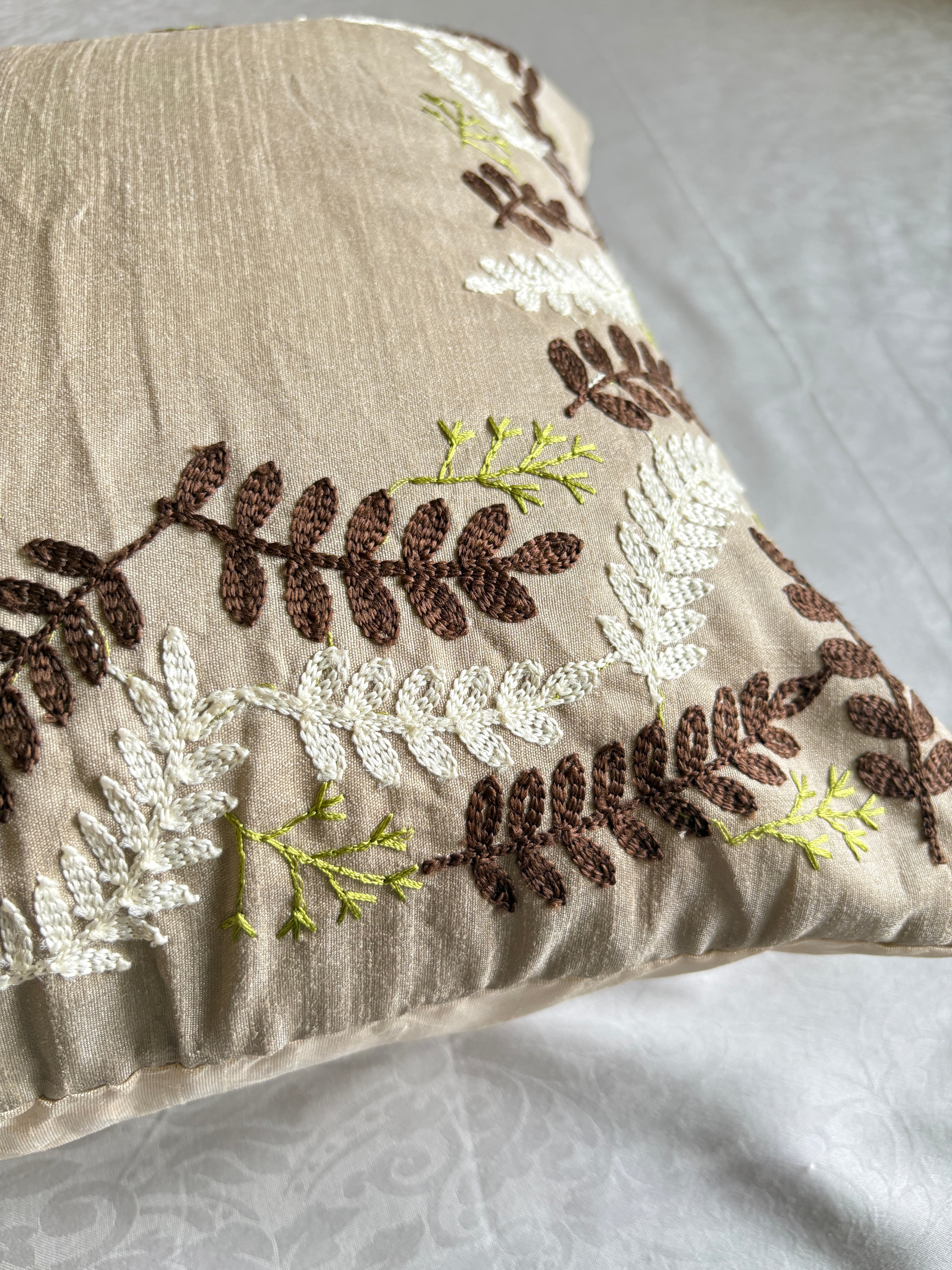 AARI EMBROIDERED CUSHION COVER – 16x16 INCH