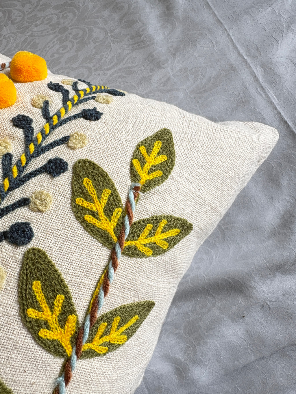 AARI EMBROIDERED CUSHION COVER – 16x16 INCH