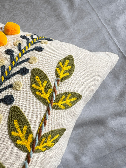 AARI EMBROIDERED CUSHION COVER – 16x16 INCH