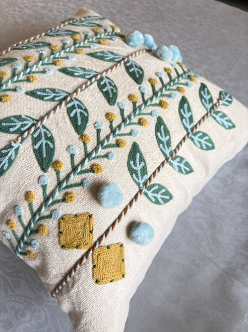 AARI EMBROIDERED CUSHION COVER – 16x16 INCH