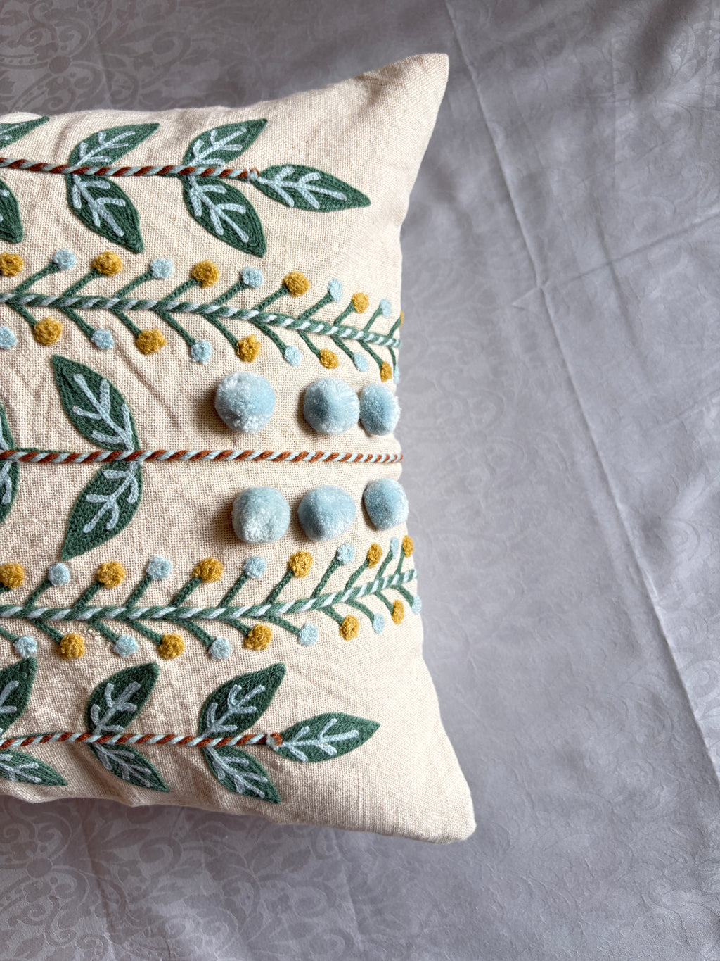 AARI EMBROIDERED CUSHION COVER – 16x16 INCH