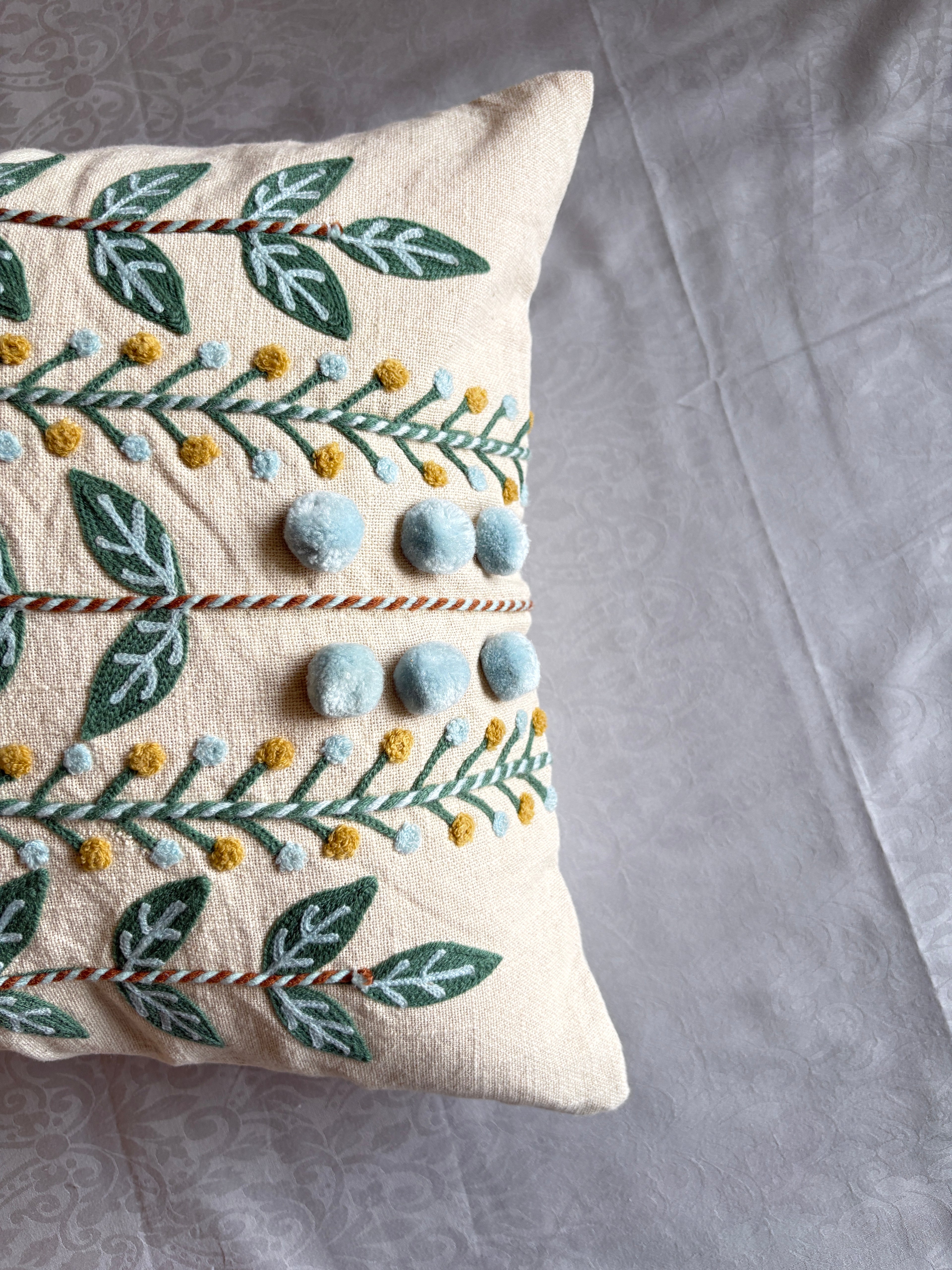 AARI EMBROIDERED CUSHION COVER – 16x16 INCH