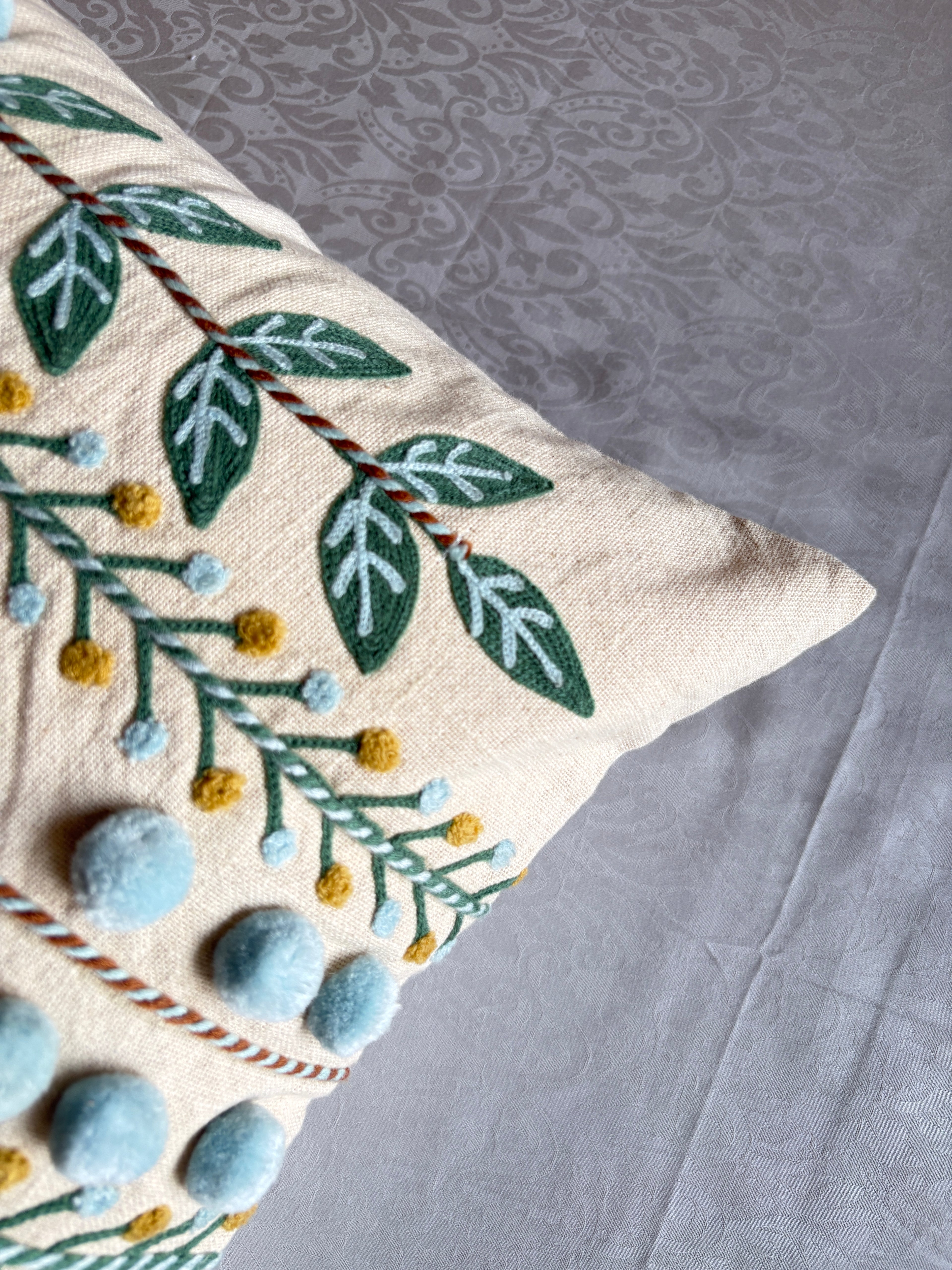 AARI EMBROIDERED CUSHION COVER – 16x16 INCH