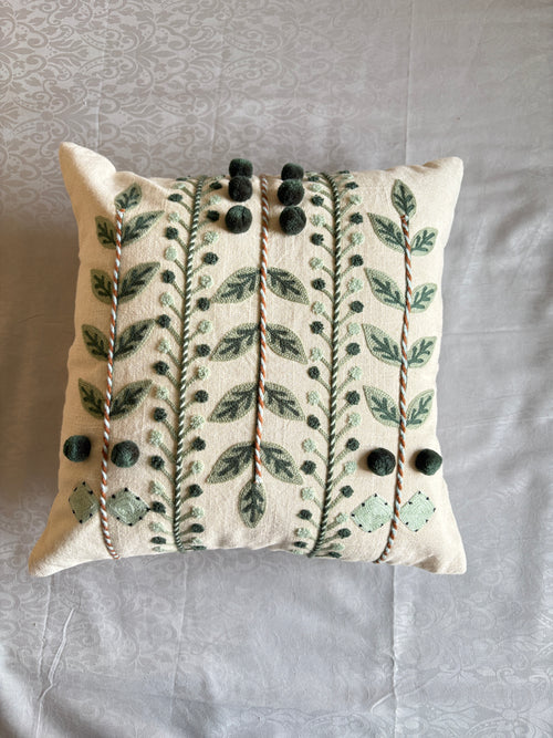 AARI EMBROIDERED CUSHION COVER – 16x16 INCH