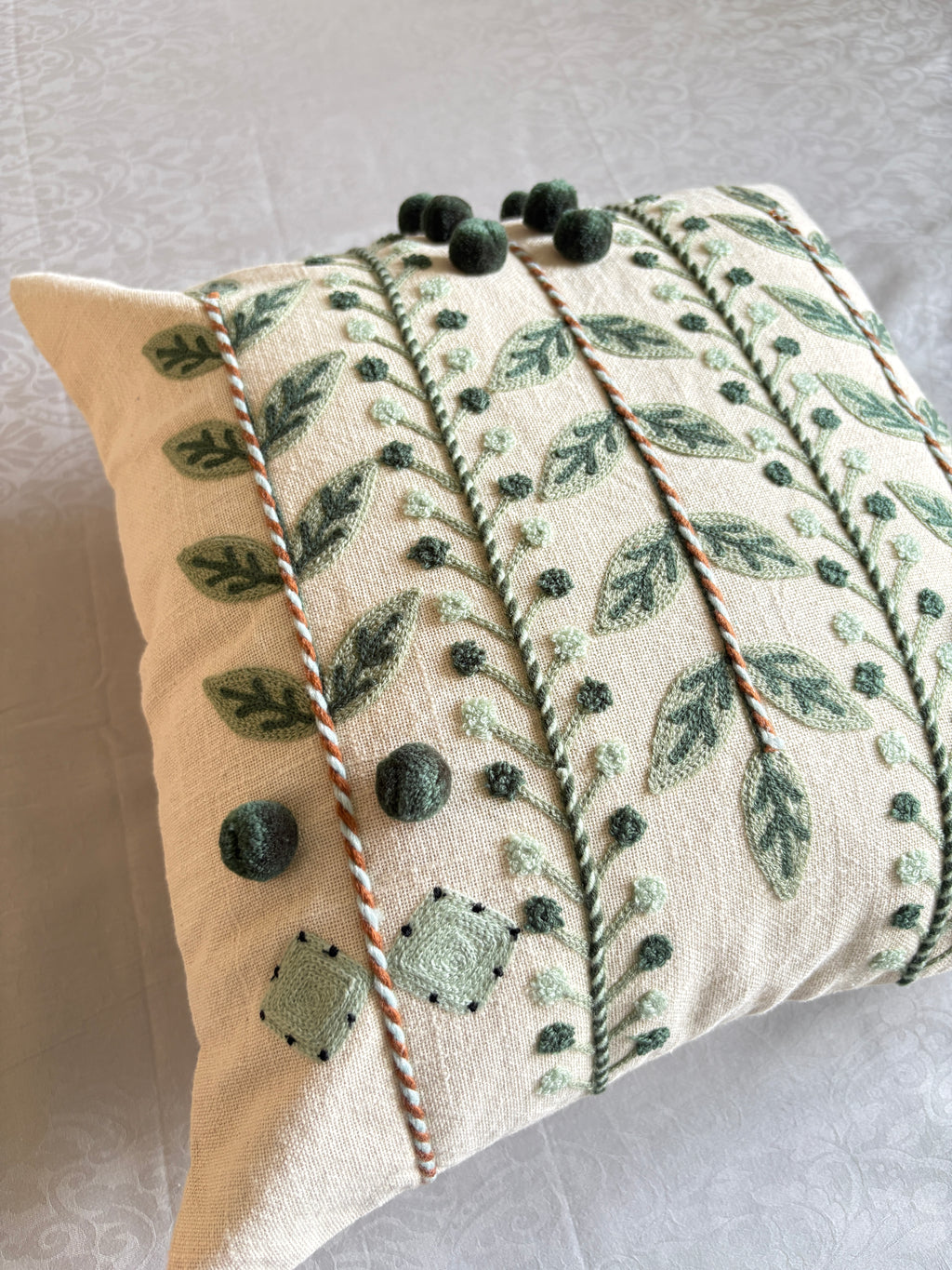 AARI EMBROIDERED CUSHION COVER – 16x16 INCH