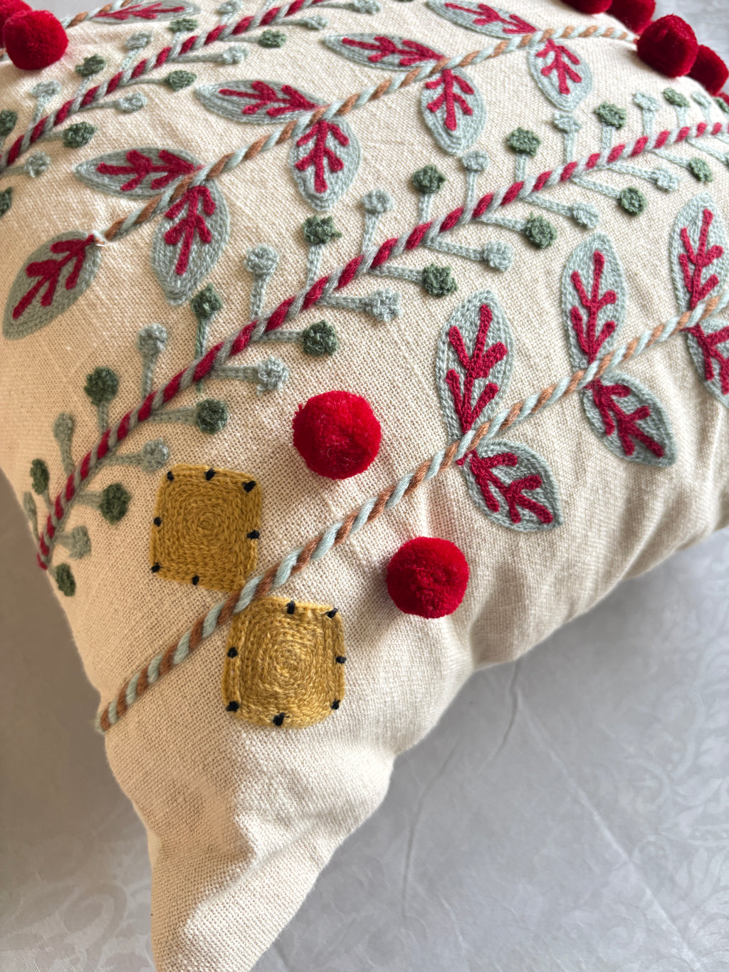AARI EMBROIDERED CUSHION COVER – 16x16 INCH
