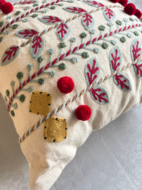 AARI EMBROIDERED CUSHION COVER – 16x16 INCH