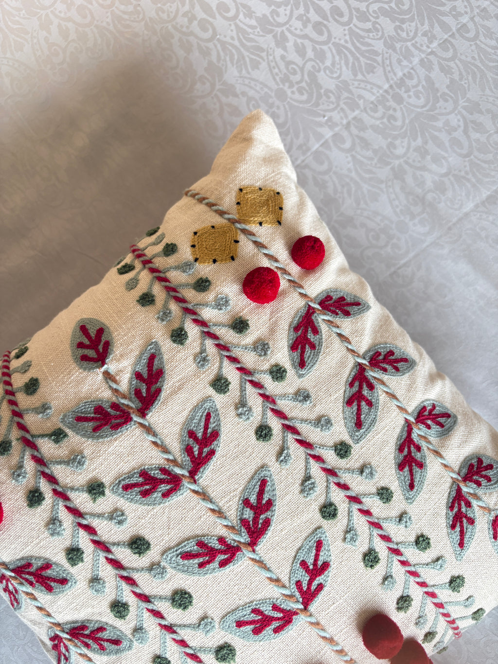 AARI EMBROIDERED CUSHION COVER – 16x16 INCH