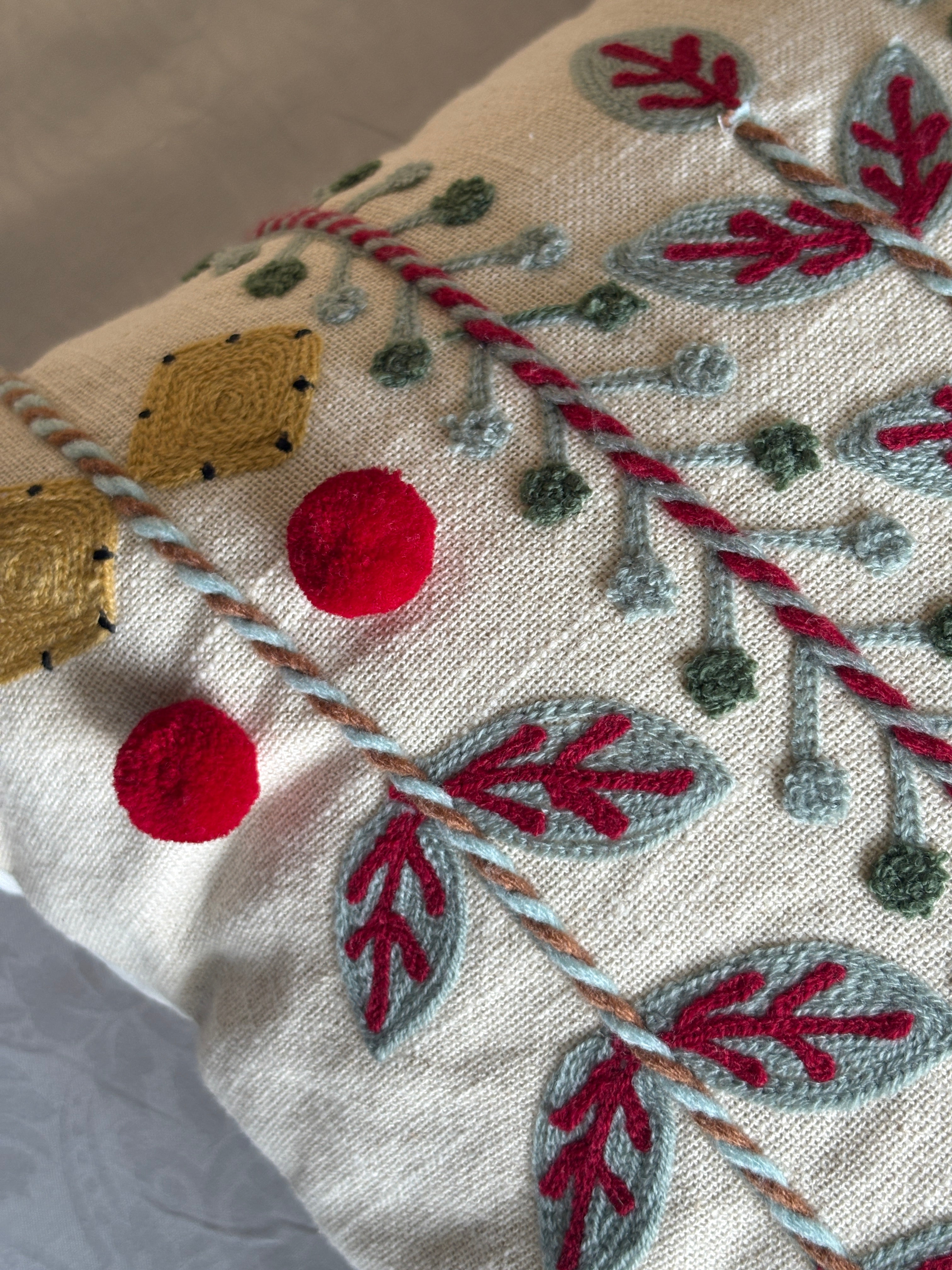 AARI EMBROIDERED CUSHION COVER – 16x16 INCH