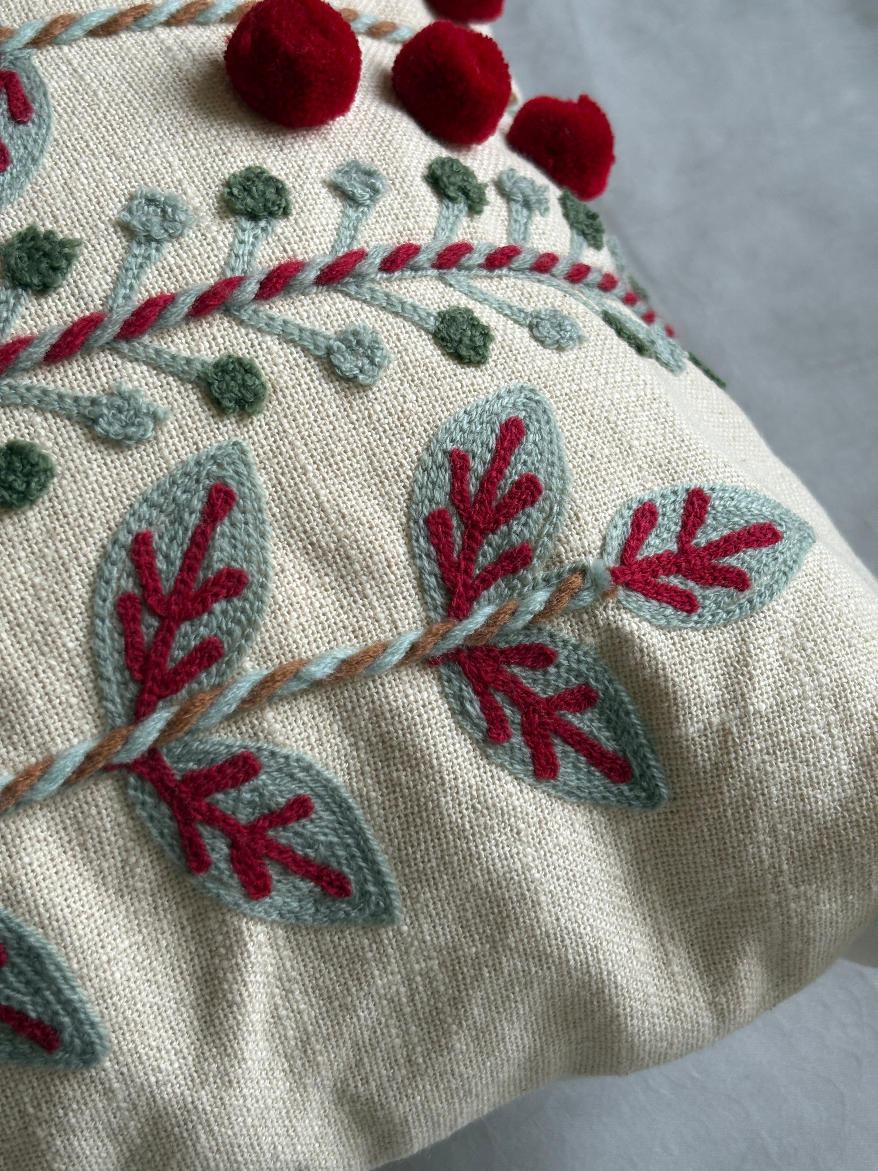 AARI EMBROIDERED CUSHION COVER – 16x16 INCH
