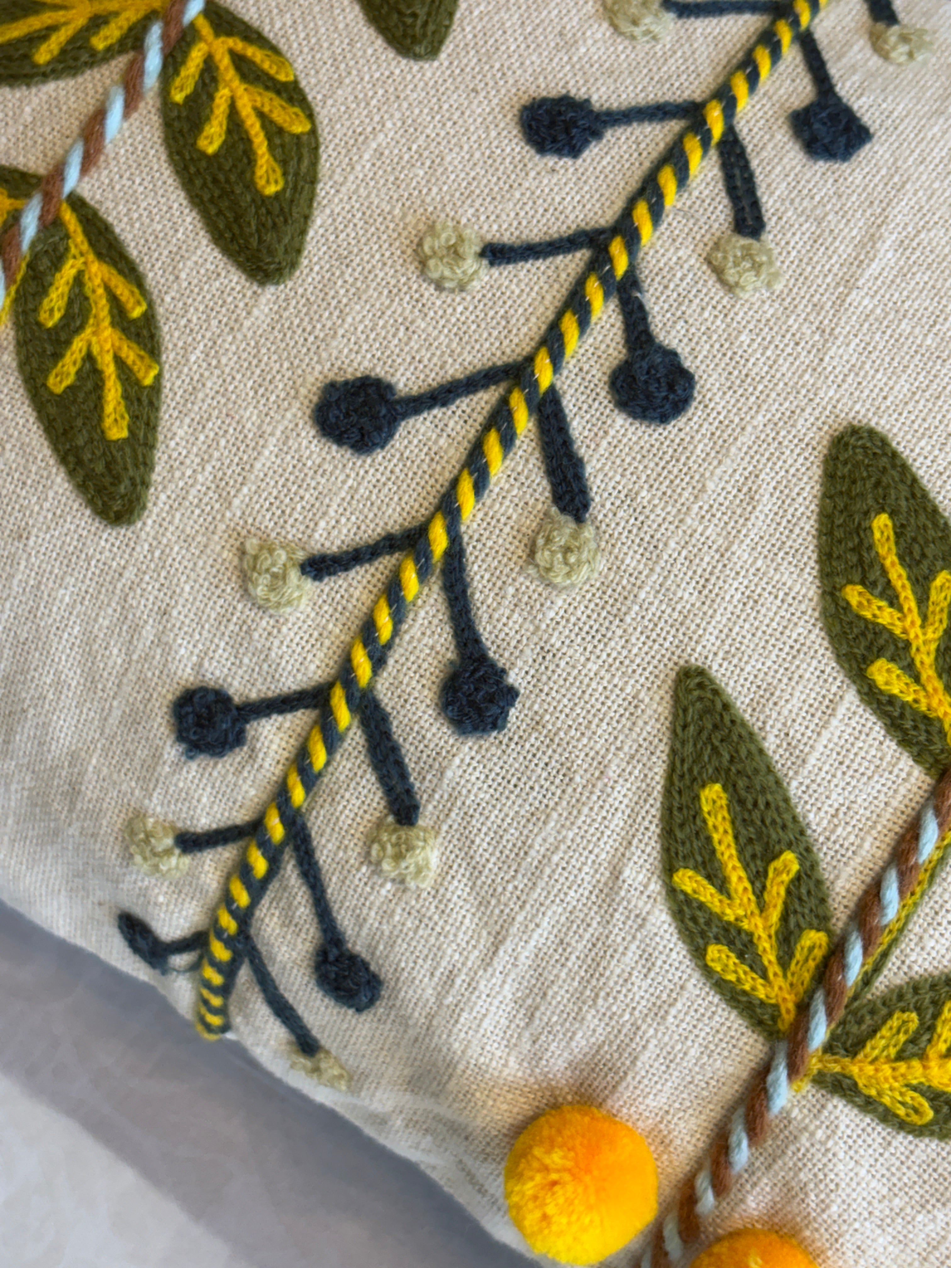 The Marigold & Sage Aari Embroidered Cushion 16x16