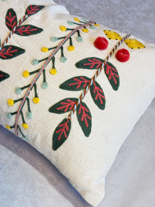 AARI EMBROIDERED CUSHION COVER – 12X20 INCH