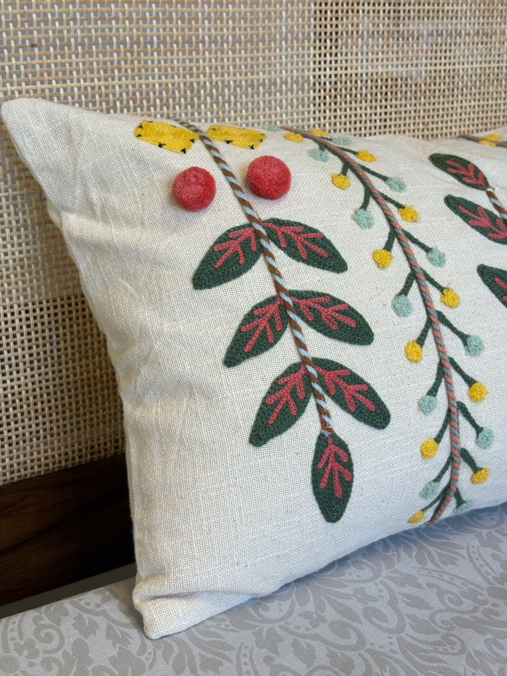 AARI EMBROIDERED CUSHION COVER – 12X20 INCH