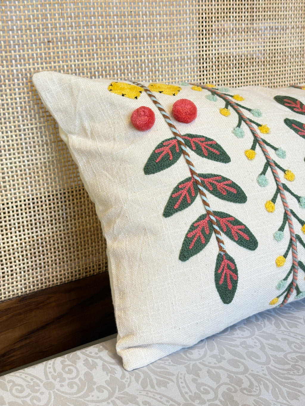 AARI EMBROIDERED CUSHION COVER – 12X20 INCH