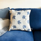 The Indigo Leaf Tailored Cushion, 16x16