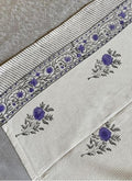 Hand-Block Printed Cotton Waffle Bath Towel – Violet & Slate