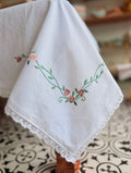 The Heirloom Rose Embroidered Tablecloth