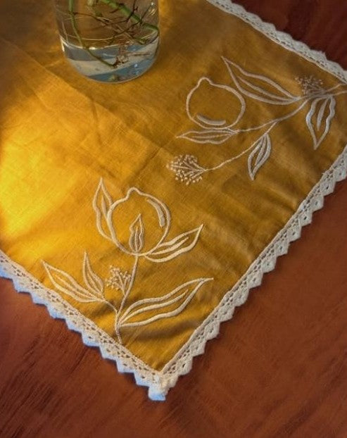 The Citron COTTON-Linen Embroidered Placemat